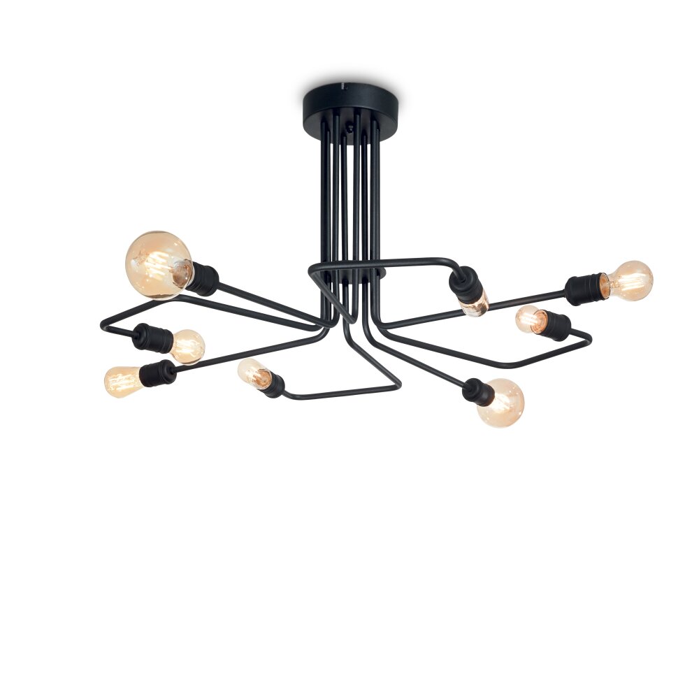 Ideallux TRIUMPH Deckenleuchte Schwarz, 8-flammig main product photo