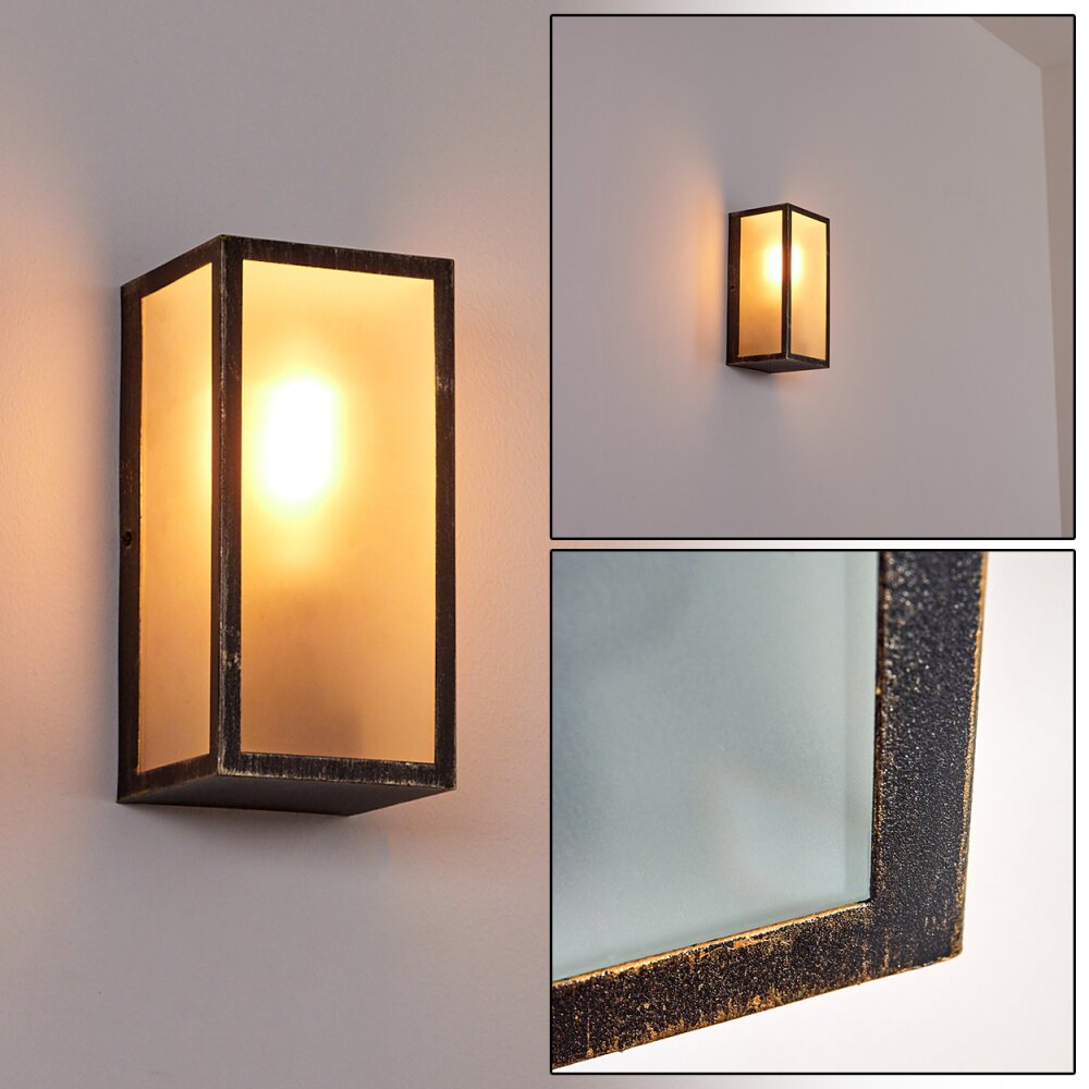 Hakkas Außenwandleuchte Braun, Gold, 1-flammig main product photo