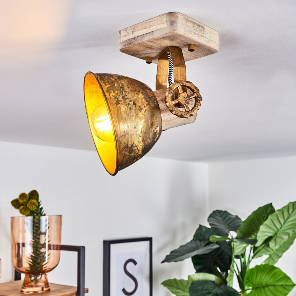 Orny Deckenleuchte Bronze, Holz hell, 1-flammig main product photo