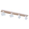 Globo JOYA Deckenleuchte LED Holz hell, Weiß, 4-flammig