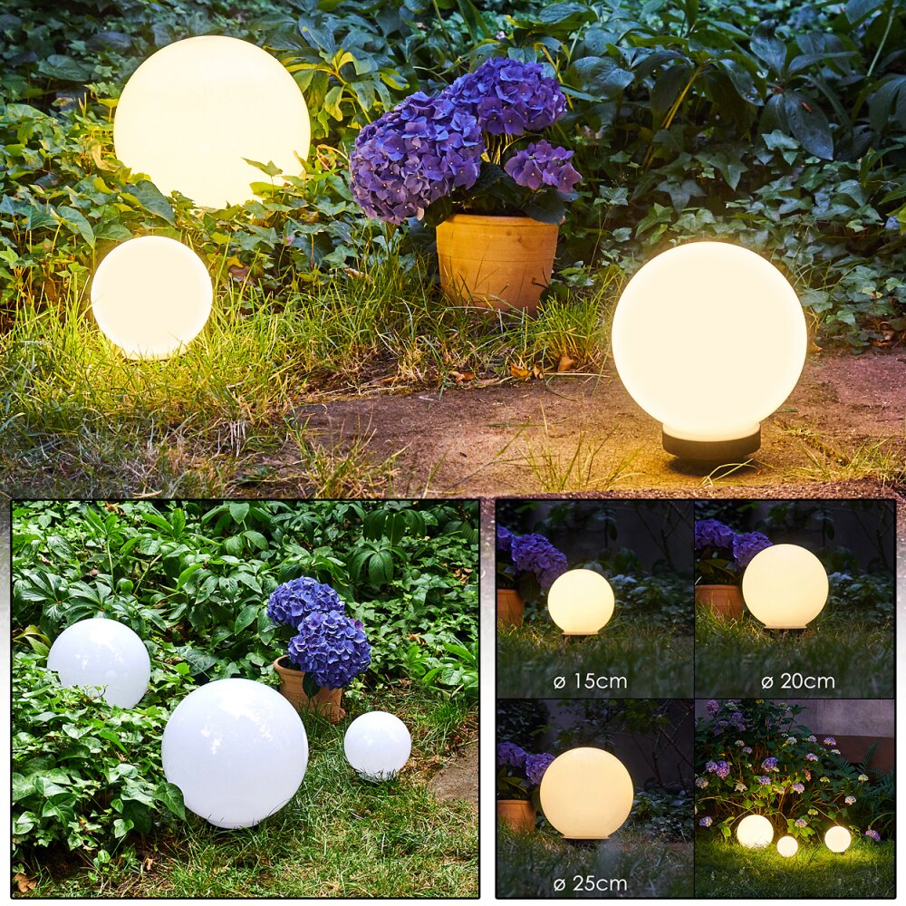 Campinas 3er Set Solar-Kugelleuchten LED Schwarz, Weiß, 1-flammig main product photo