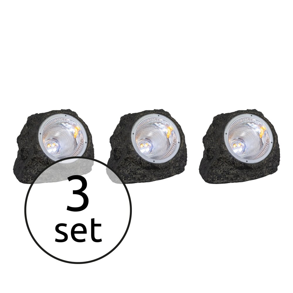 Globo SOLAR 3er Set Steinleuchten LED Grau, 3-flammig main product photo