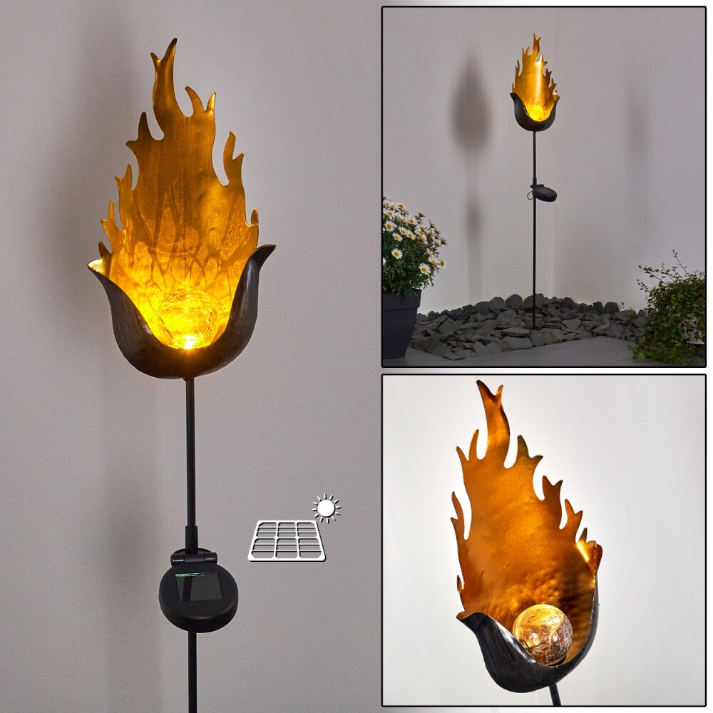 Rovinj Solarleuchte LED Schwarz-Gold, 1-flammig main product photo