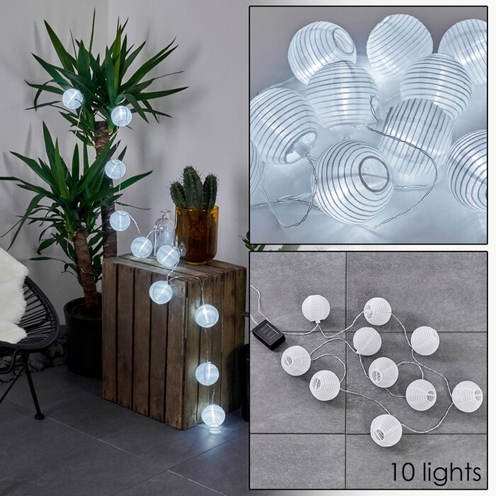 Redding Solarlichterkette LED Weiß, 10-flammig Redding Solarlichterkette LED Weiß, 10-flammig