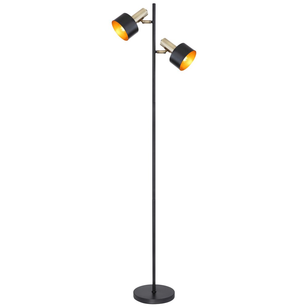 Globo SWINNI Stehleuchte Gold, Schwarz, 2-flammig main product photo