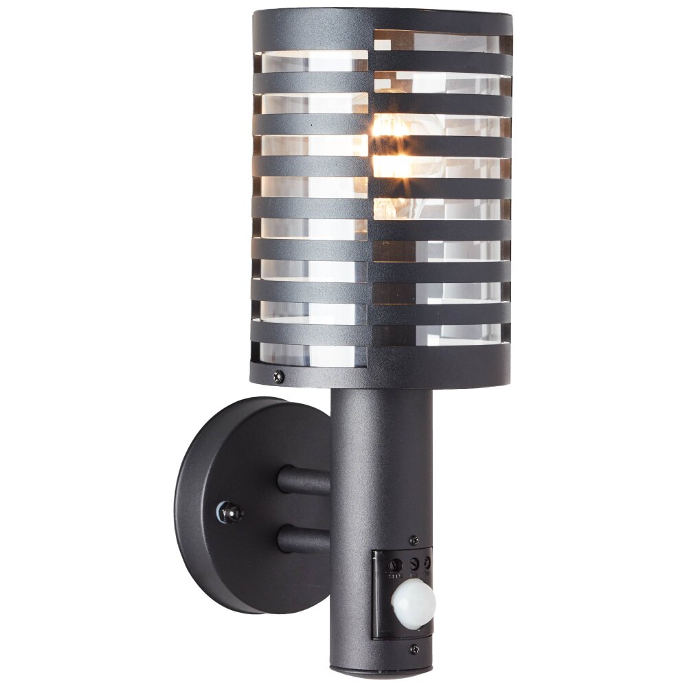 Brilliant Venlo Außenwandleuchte Schwarz, 1-flammig, Bewegungsmelder main product photo