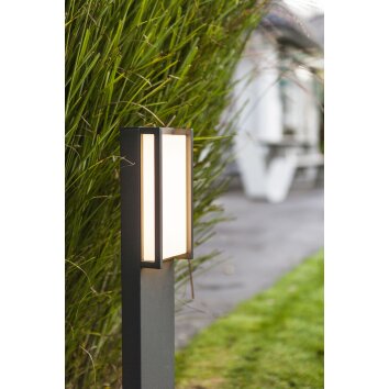 Lutec Qubo Wegeleuchte LED Anthrazit, 1-flammig, Farbwechsler