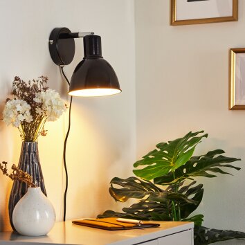 Caney Wandleuchte Chrom, Schwarz, 1-flammig Caney Wandleuchte Chrom, Schwarz, 1-flammig