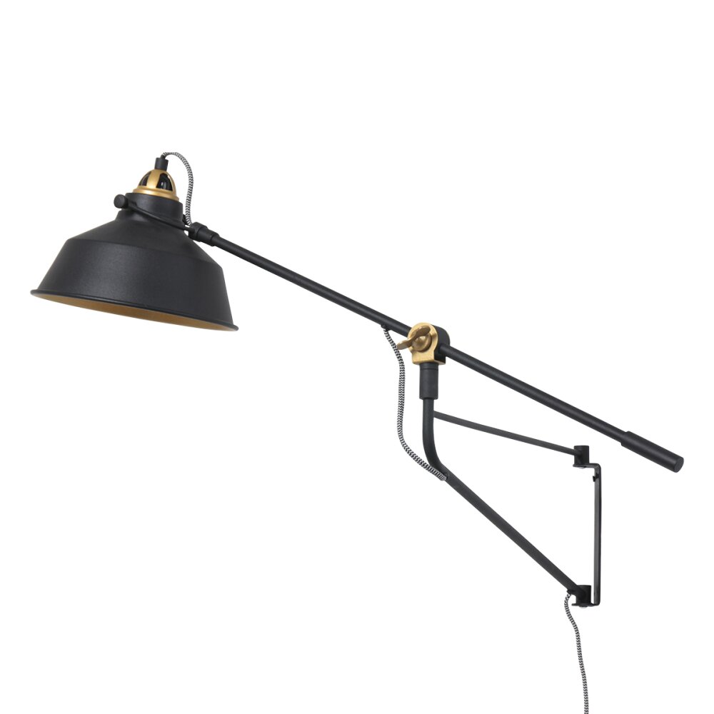 Steinhauer Wandleuchte Gold, Schwarz, 1-flammig main product photo