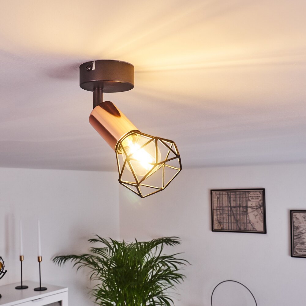 Baripada Deckenleuchte Kupferfarben, Schwarz, 1-flammig main product photo