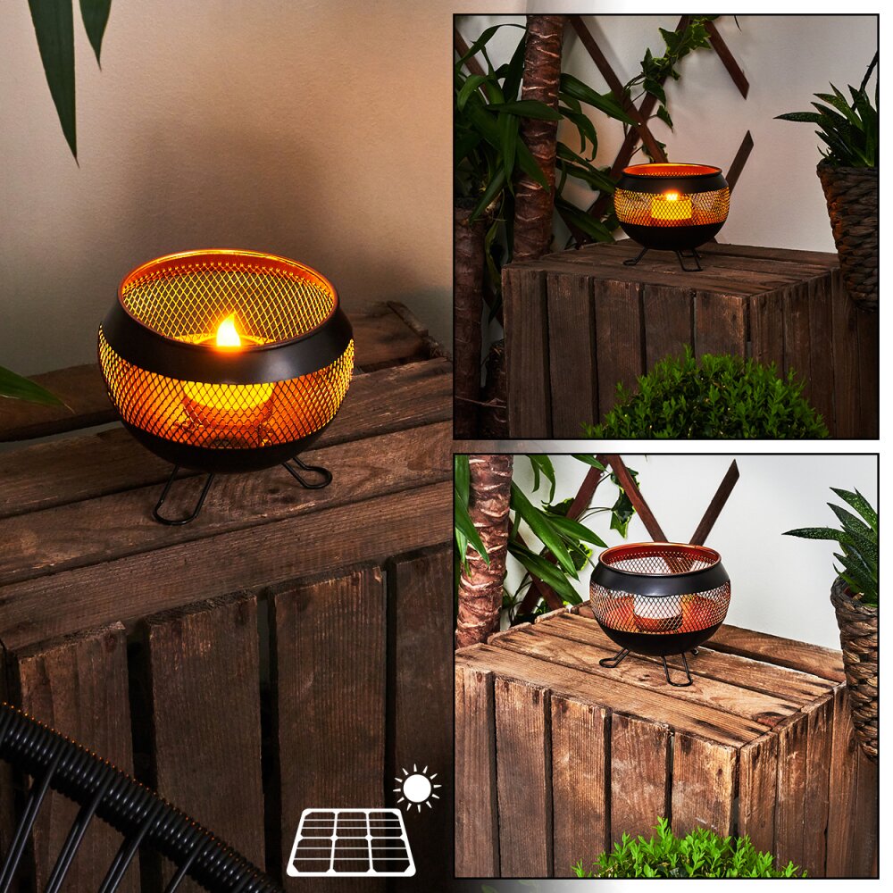Harimal Solarleuchte LED Kupferfarben, Schwarz, 1-flammig main product photo