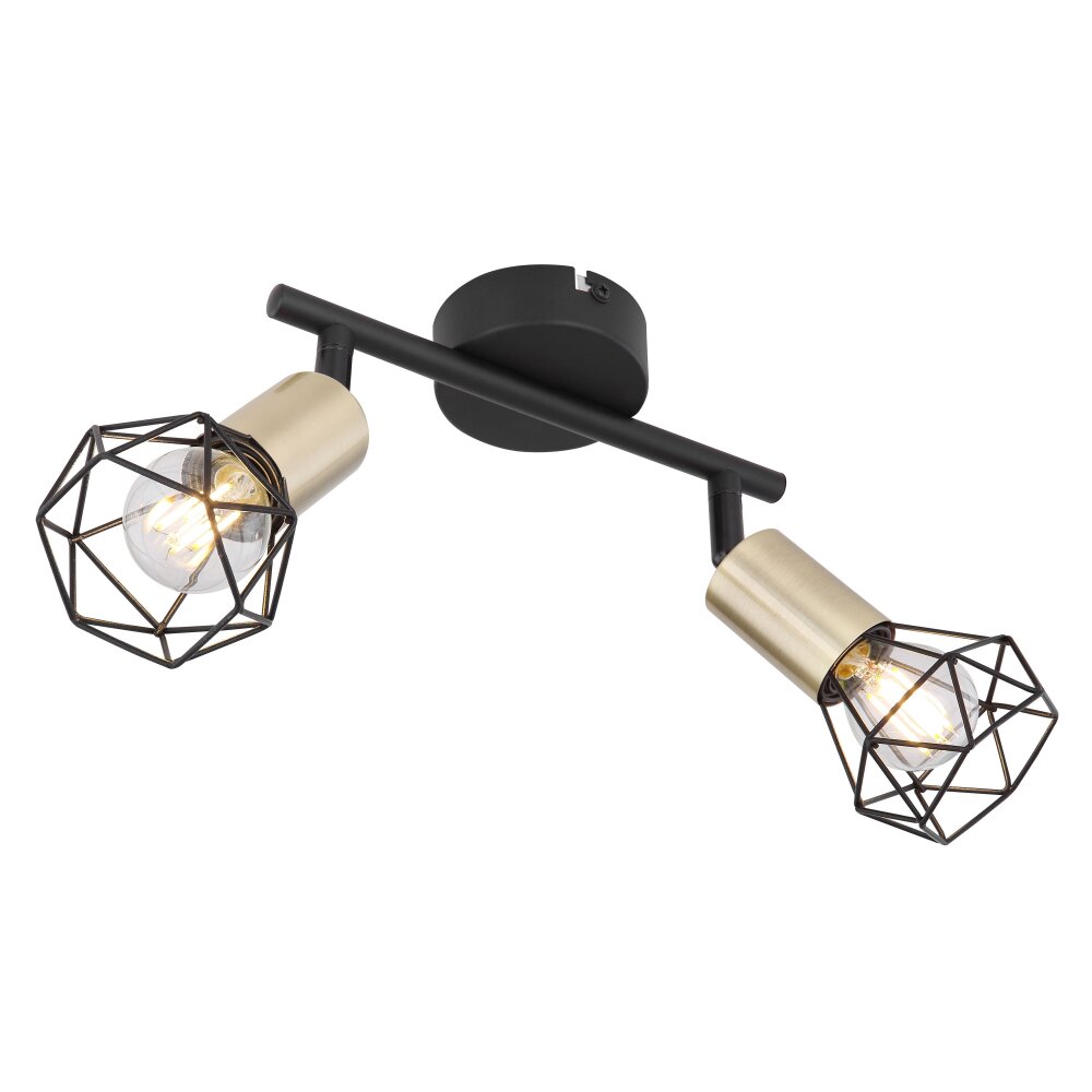 Globo XARA Deckenleuchte Altmessing, Schwarz, 2-flammig main product photo