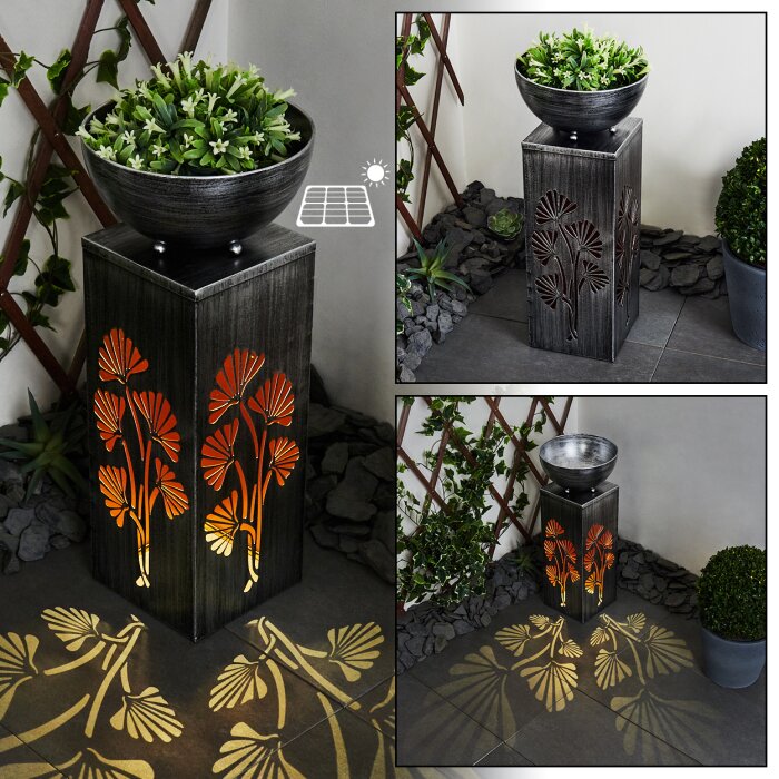 Parikia Solarleuchte LED Kupferfarben, Schwarz, Silber, 1-flammig Parikia Solarleuchte LED Kupferfarben, Schwarz, Silber, 1-flammig