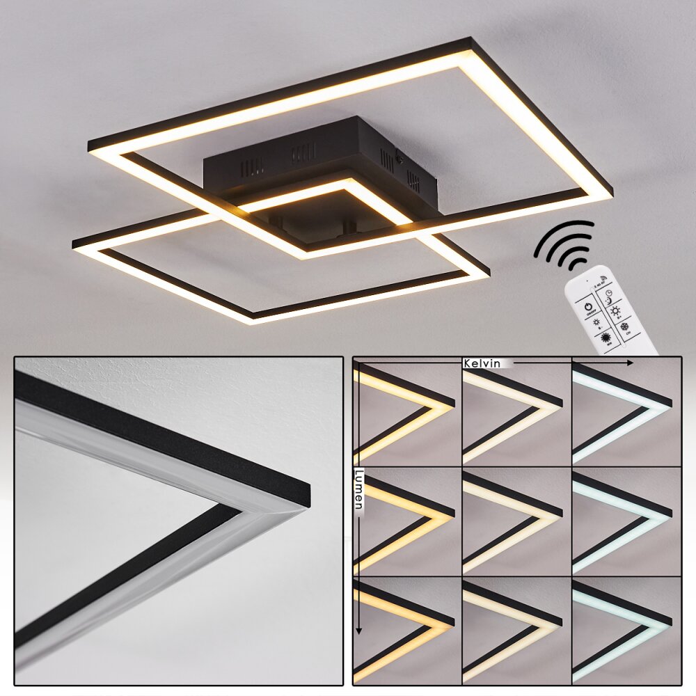 Thara Deckenleuchte LED Schwarz, 1-flammig, Fernbedienung main product photo