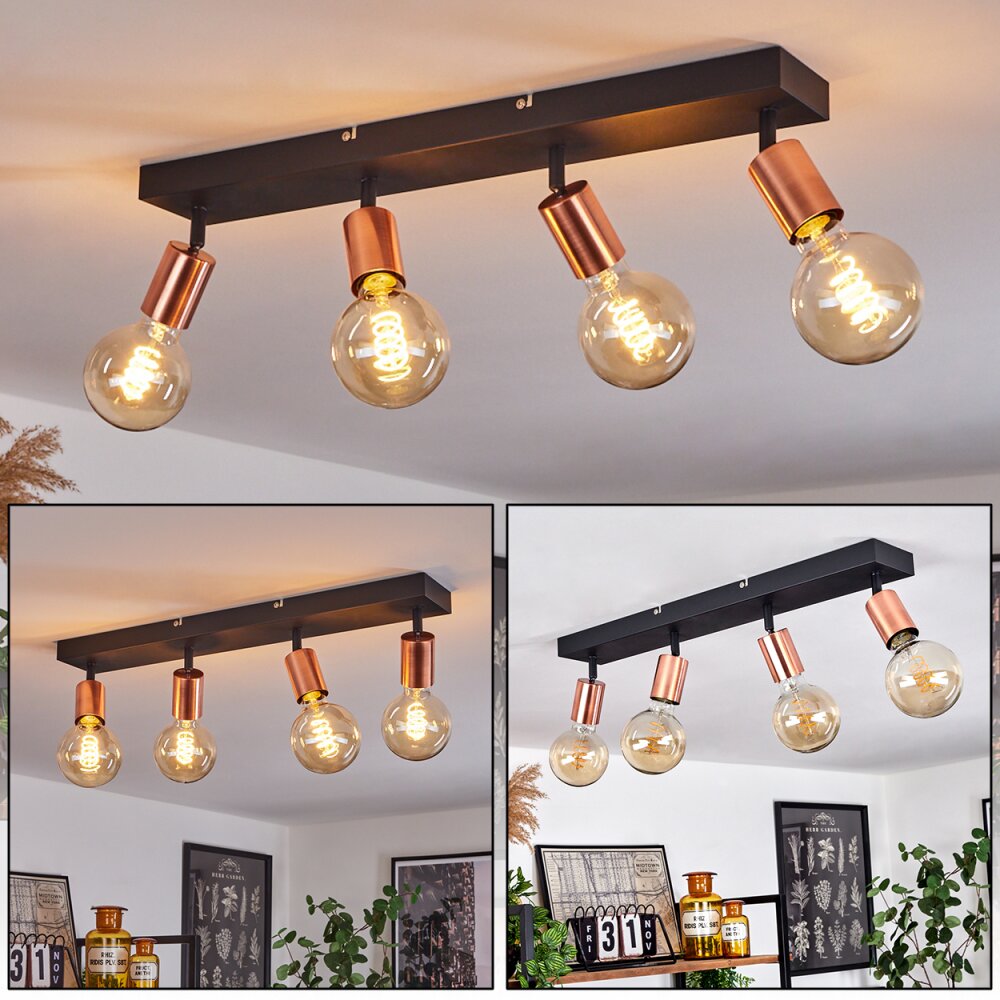 Tulla Deckenleuchte Kupferfarben, Schwarz, 4-flammig main product photo