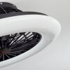 Piraeus  Deckenventilator LED Schwarz, 1-flammig, Fernbedienung