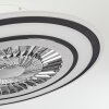 Terradura   Deckenventilator LED Chrom, Schwarz, Weiß, 1-flammig, Fernbedienung