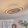 Terradura   Deckenventilator LED Chrom, Schwarz, Weiß, 1-flammig, Fernbedienung