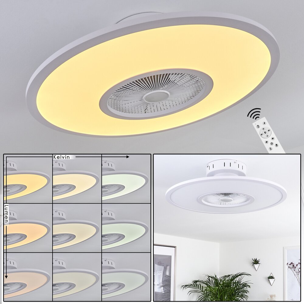 Marmorta Deckenventilator LED Weiß, 1-flammig, Fernbedienung main product photo