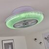 Riccione Deckenventilator LED Weiß, 1-flammig, Fernbedienung, Farbwechsler