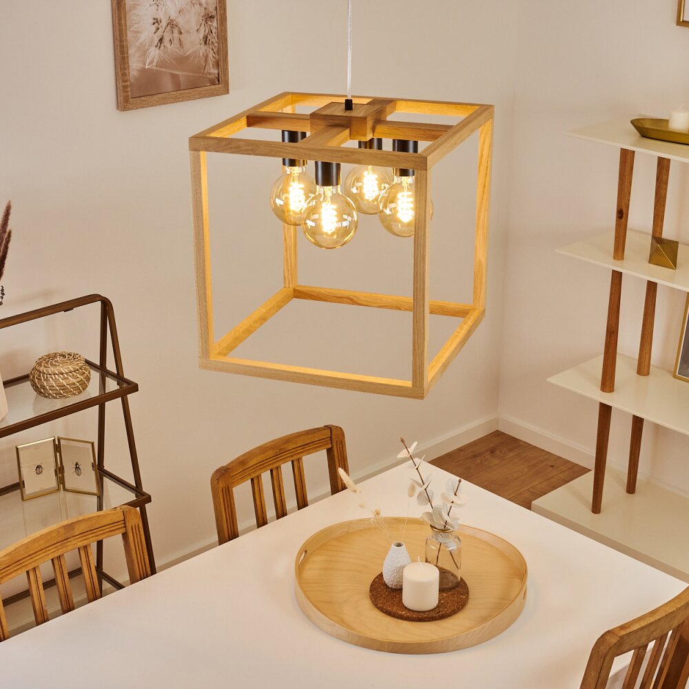 Torreglia Hängeleuchte Holz hell, 4-flammig main product photo