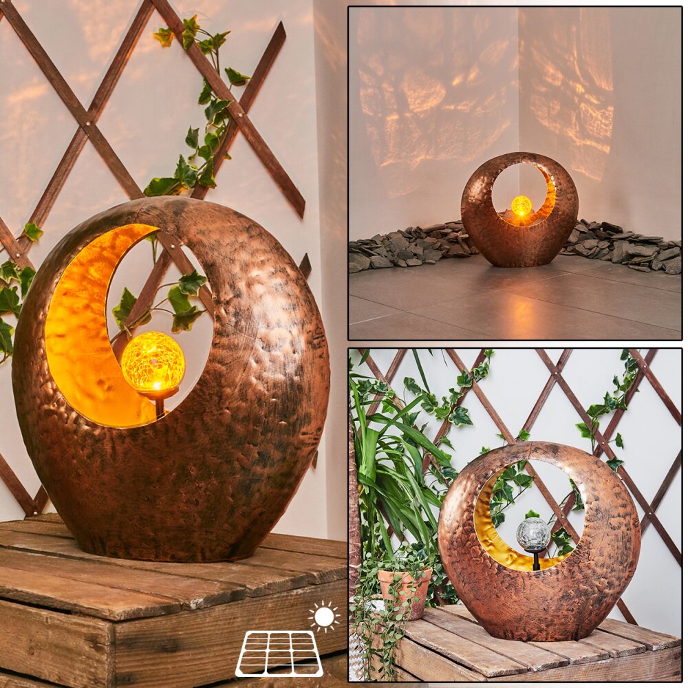 Benevento Solarleuchte LED Kupferfarben, Rostfarben, Transparent, Klar, 1-flammig main product photo