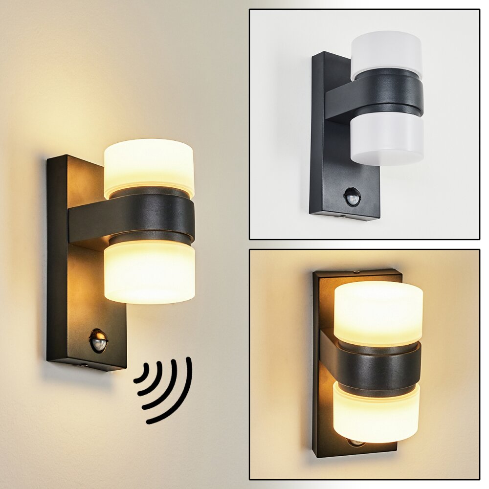 Tiarp Außenwandleuchte LED Schwarz, 2-flammig, Bewegungsmelder main product photo