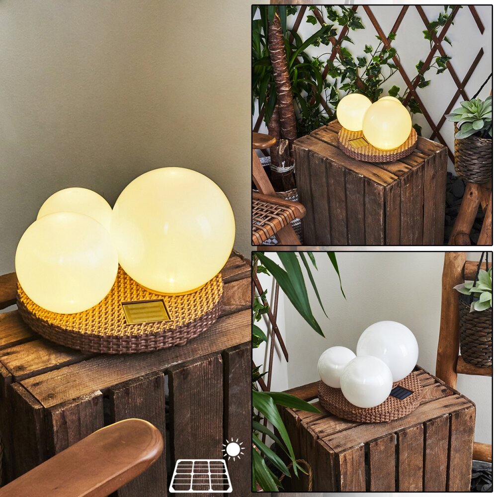 Centrache Solar-Kugelleuchte LED Braun, 3-flammig main product photo
