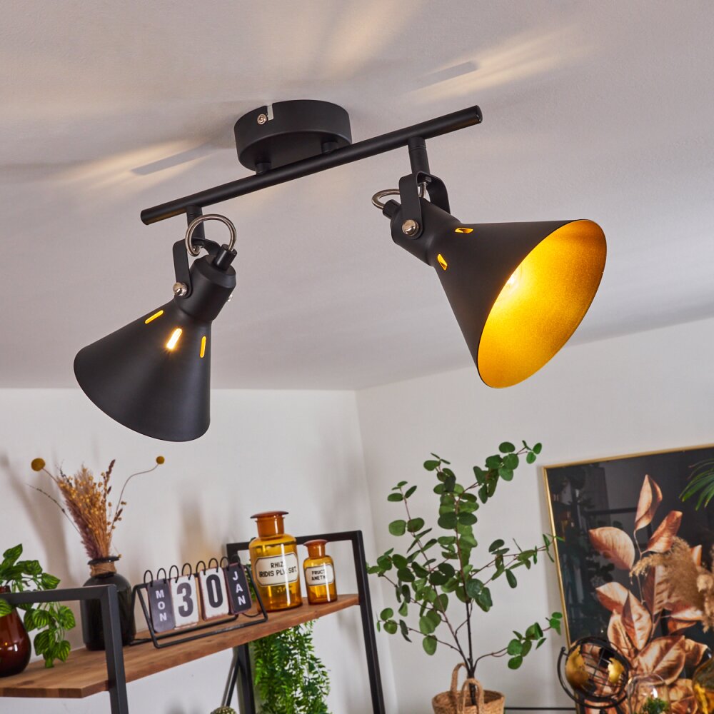 Upiano Deckenleuchte Chrom, Schwarz, 2-flammig main product photo