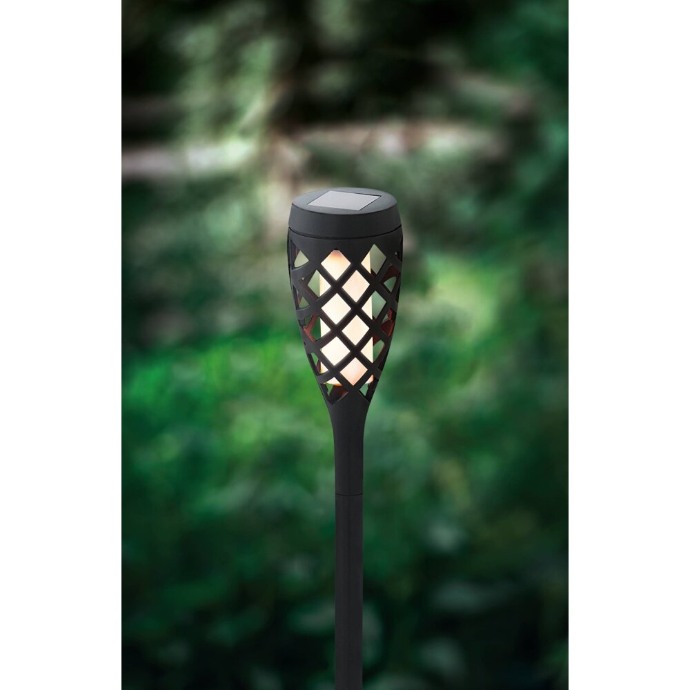 Eglo FACKEL Solarleuchte LED Schwarz, 10-flammig main product photo