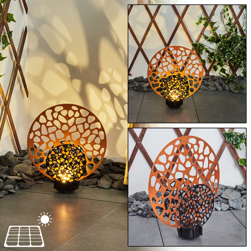 Mesan Solarleuchte LED Rostfarben, Schwarz, 2-flammig main product photo