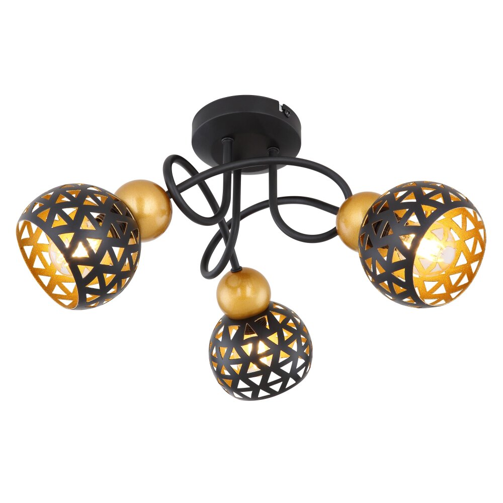 Globo SARRA Deckenleuchte Schwarz, 3-flammig main product photo