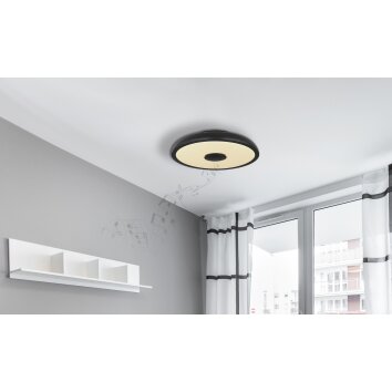 Globo RAFFY Deckenleuchte LED Schwarz, Weiß, 1-flammig, Fernbedienung, Farbwechsler