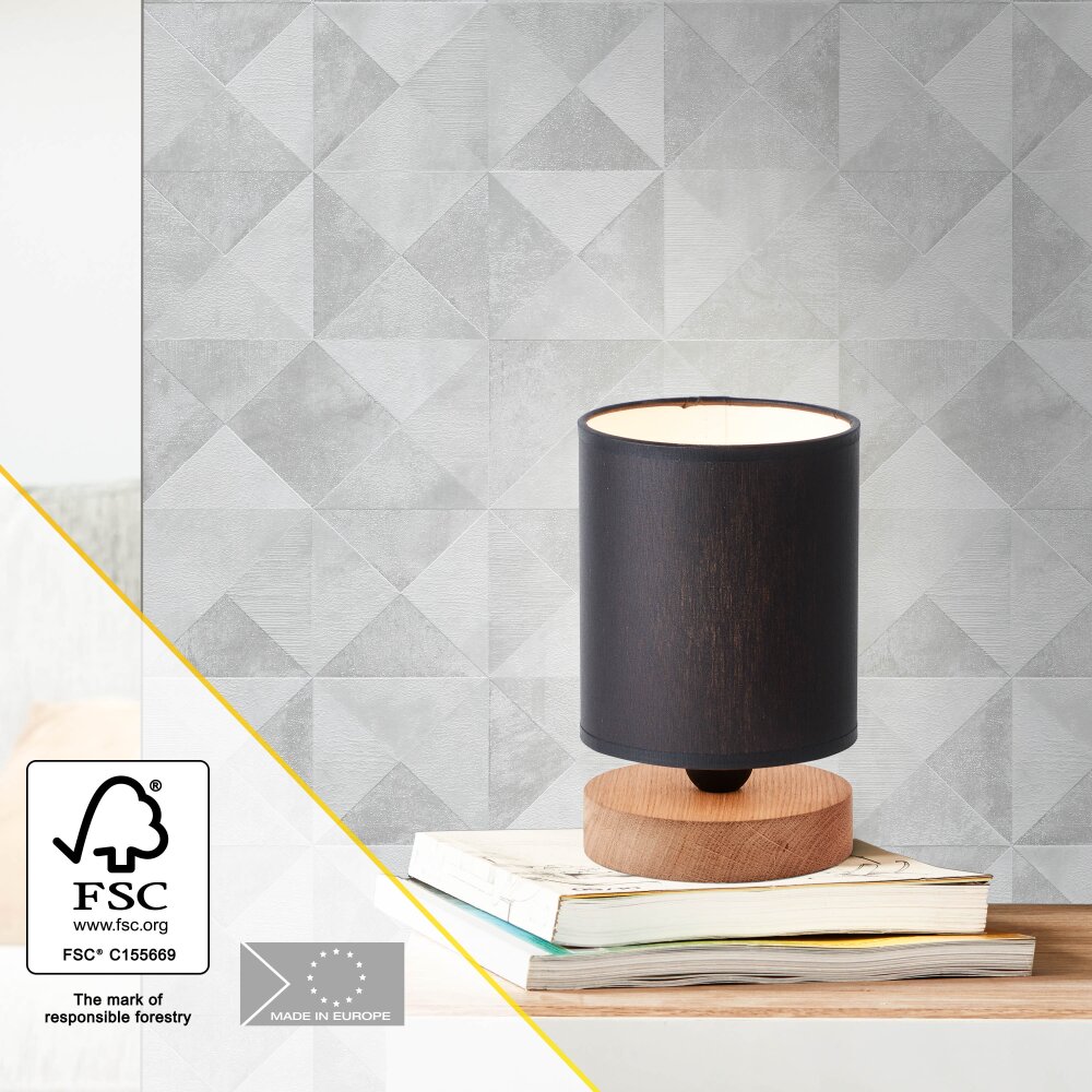 Brilliant Vonnie Tischleuchte Holz hell, Weiß, 1-flammig main product photo