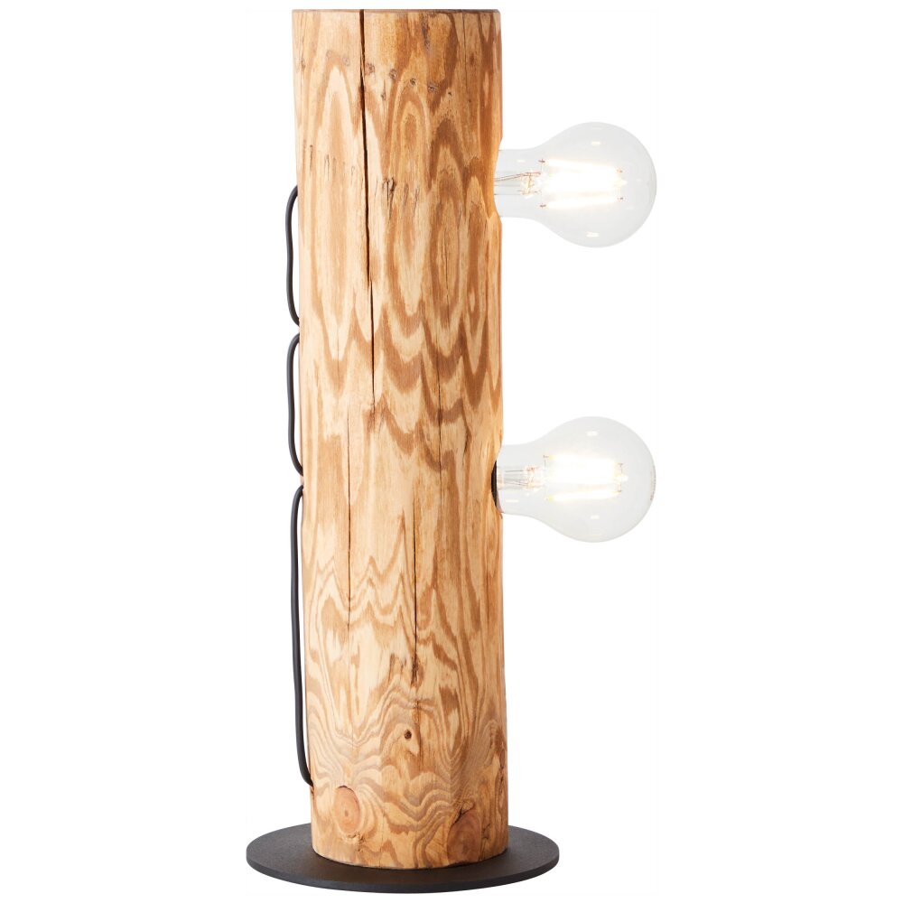 Brilliant Odun Tischleuchte Holz hell, Schwarz, 2-flammig main product photo