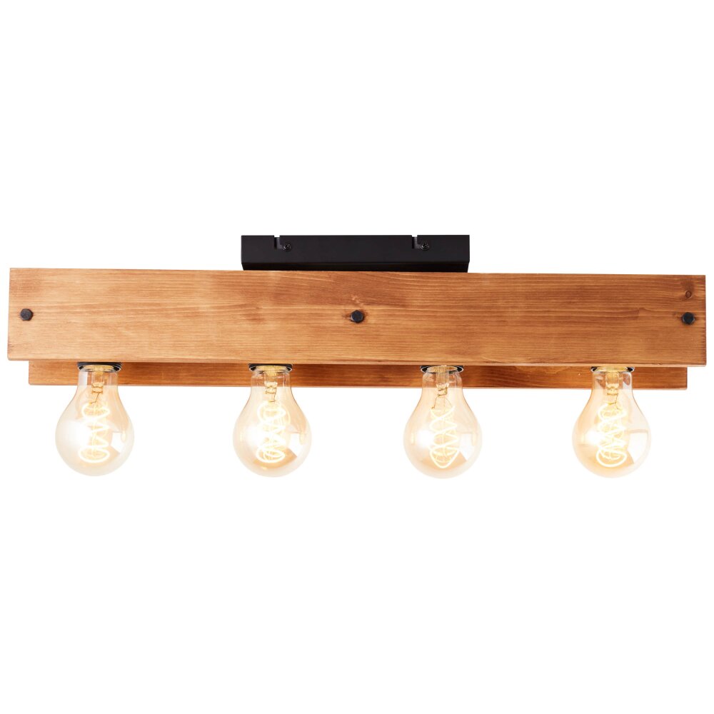Brilliant Calandra Deckenleuchte Holz hell, Schwarz, 4-flammig main product photo