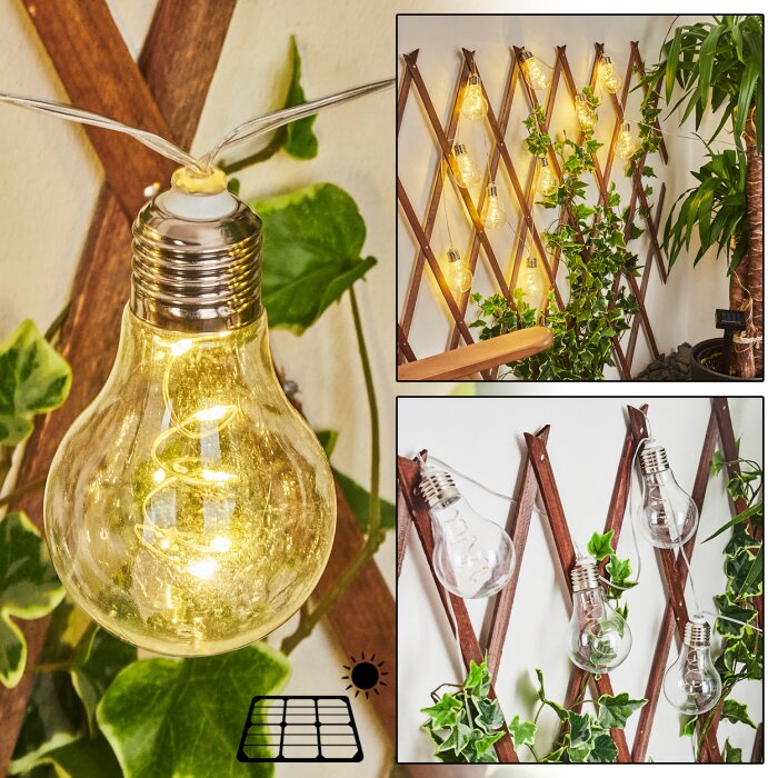 Markhus Solar-Lichterkette LED Transparent, Klar, 10-flammig Markhus Solar-Lichterkette LED Transparent, Klar, 10-flammig