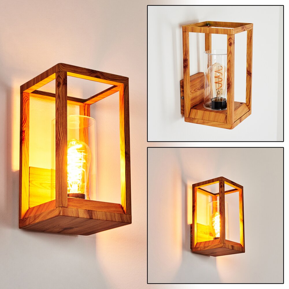 Leset Außenwandleuchte Braun, Holzoptik, 1-flammig main product photo