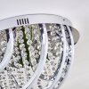 Toirano Deckenleuchte LED Chrom, Glitzereffekt, Silber, Weiß, 2-flammig, Fernbedienung, Farbwechsler