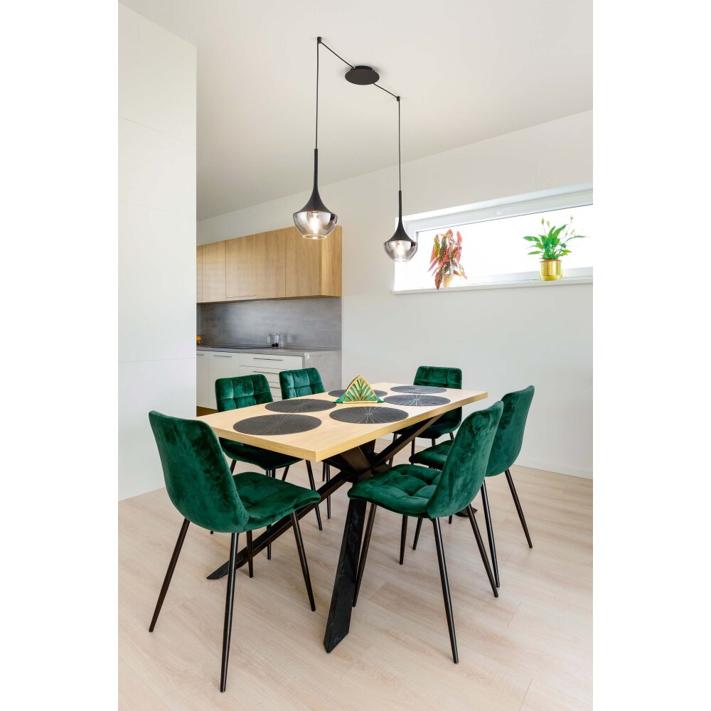 Fabas Luce Apollo Pendelleuchte Schwarz, 2-flammig main product photo