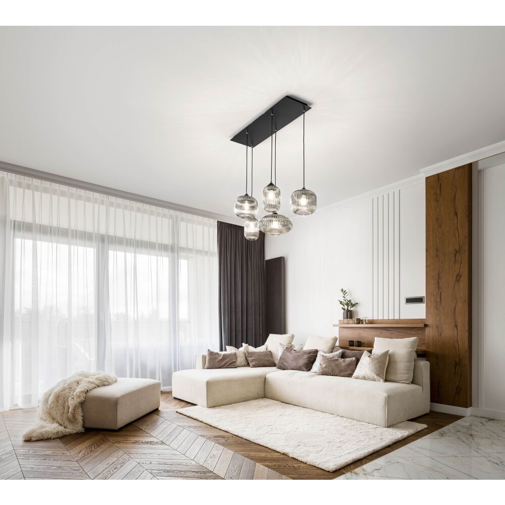Fabas Luce Gillis Pendelleuchte Schwarz, 5-flammig main product photo