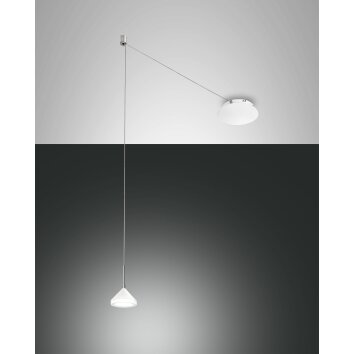 Fabas Luce Isabella Pendelleuchte LED Chrom, Weiß, 1-flammig