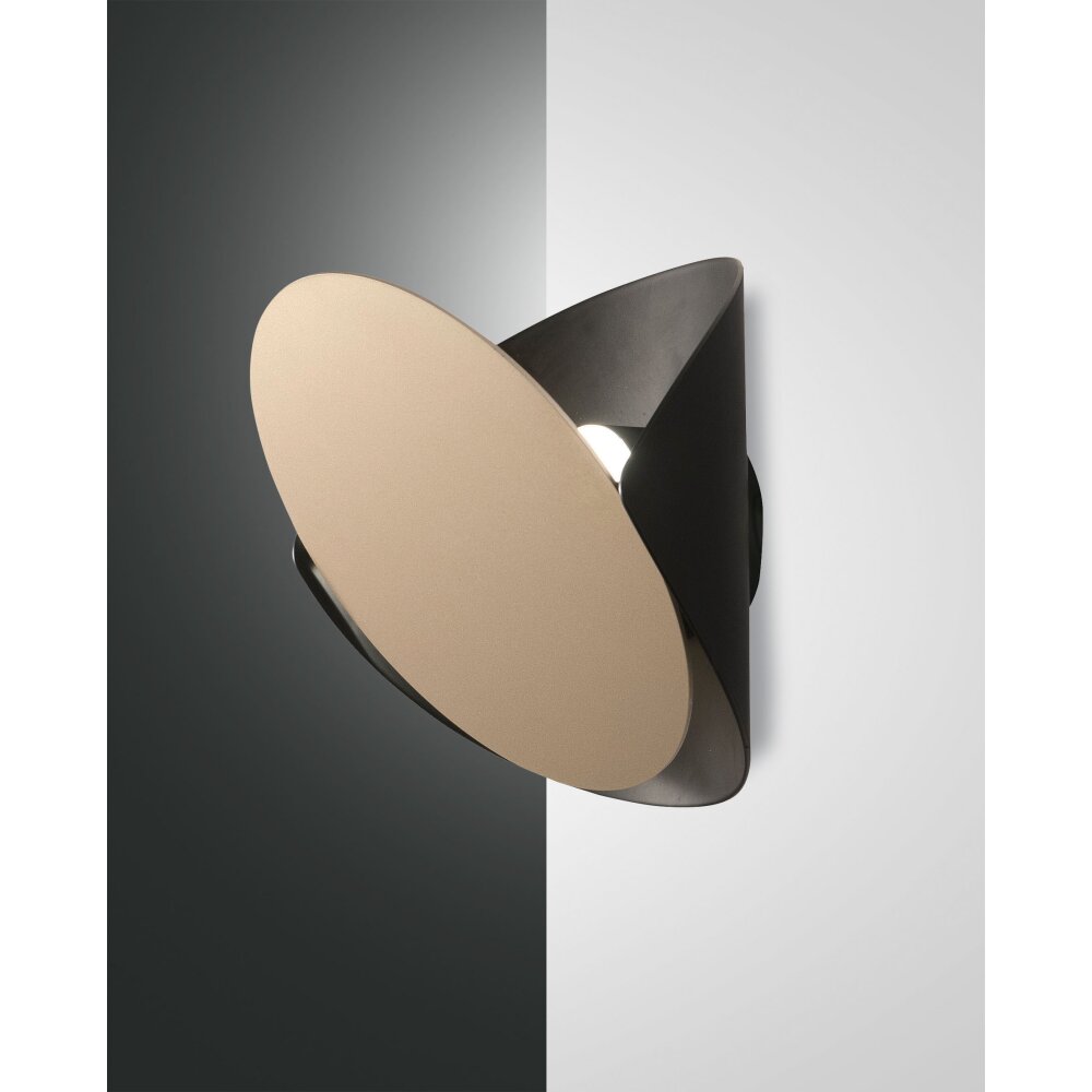 Fabas Luce Shield Wandleuchte LED Gold, Schwarz, 1-flammig main product photo