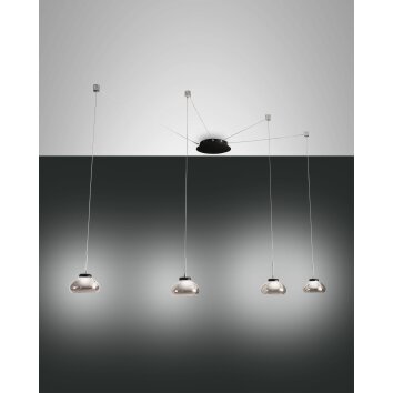 Fabas Luce Arabella Pendelleuchte LED Schwarz, 4-flammig