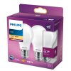 Philips 2er Set LED E27 7 Watt 2700 Kelvin 806 Lumen