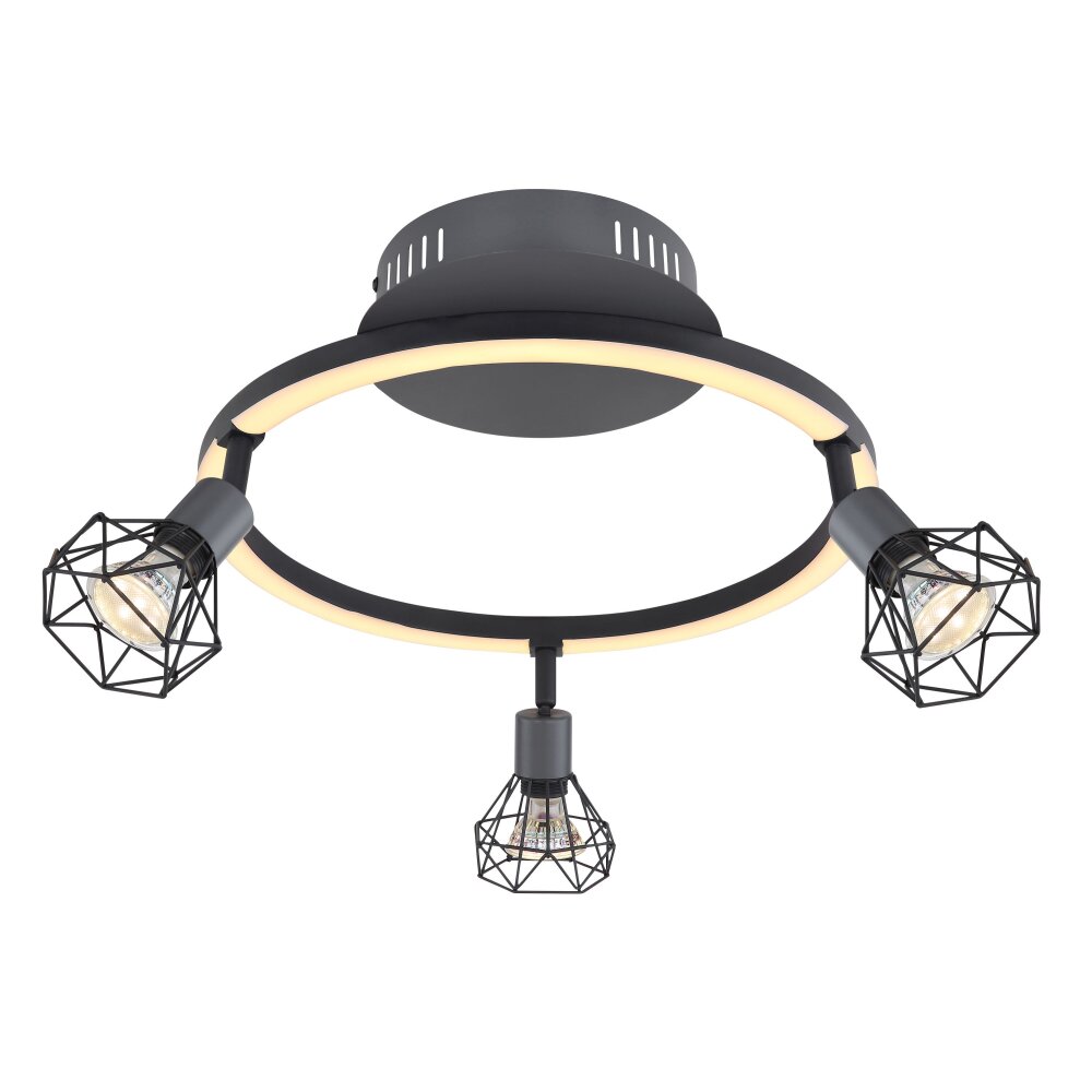 Globo JUTTA Deckenleuchte LED Schwarz, 1-flammig main product photo