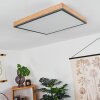 Salmi Deckenpanel LED Holzoptik, Schwarz, Weiß, 1-flammig