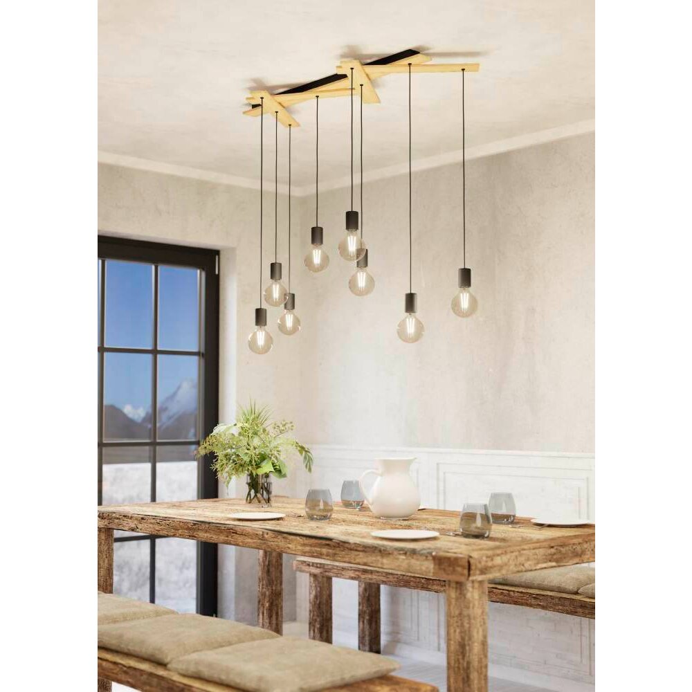 Eglo Leuchten MONMOUNT Pendelleuchte Braun, Schwarz, 9-flammig main product photo