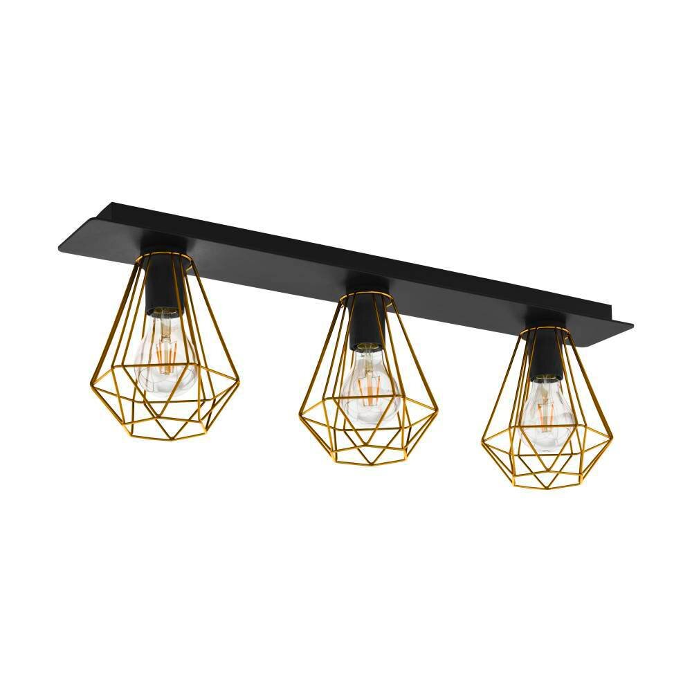 Eglo Leuchten TARBES Deckenleuchte Messing, Schwarz, 3-flammig main product photo