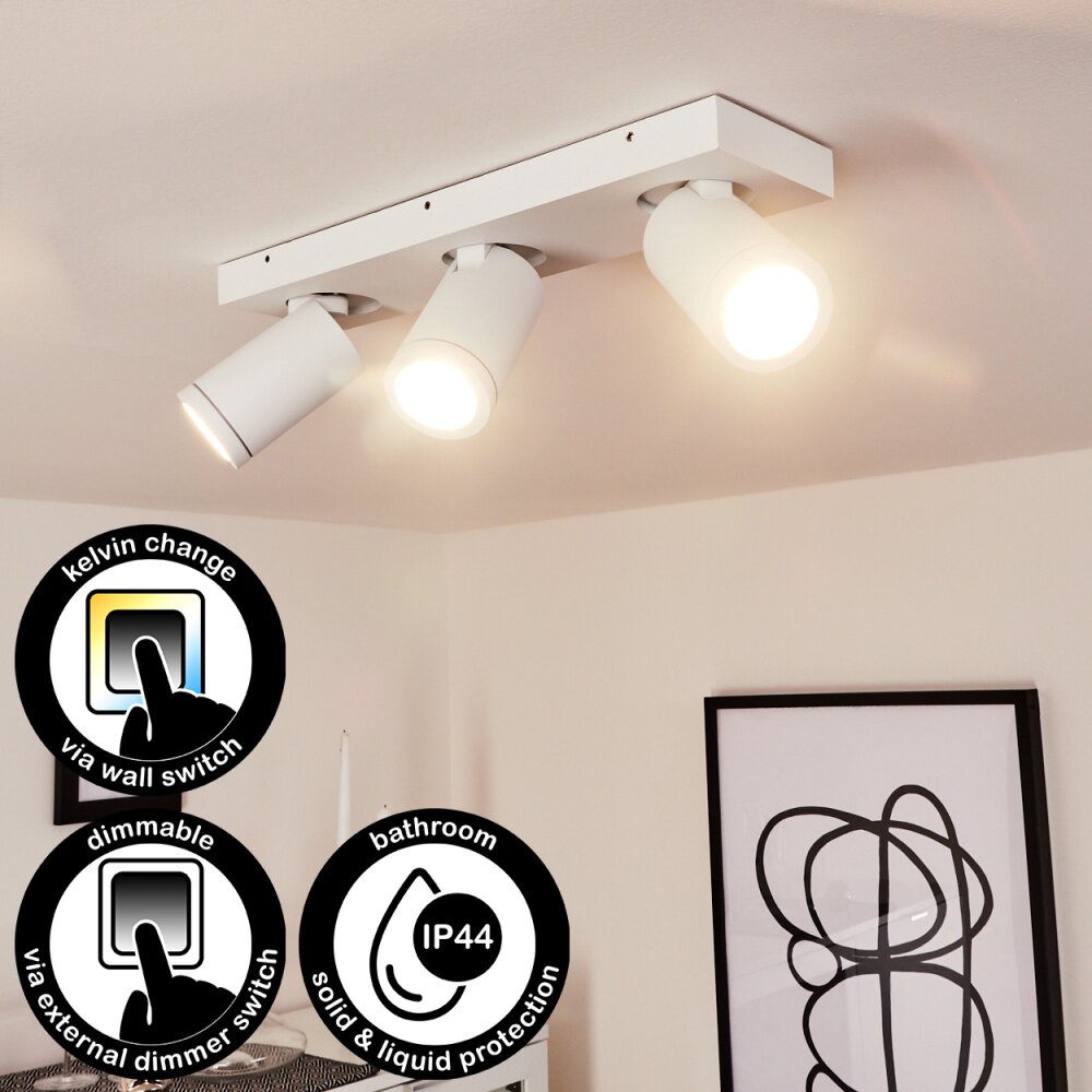 Hakamken Deckenleuchte Weiß, 3-flammig main product photo